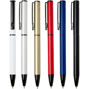 Logo trade promotional products image of: Verton recycled aluminium twist ballpoint pen with sleeve (blue ink)