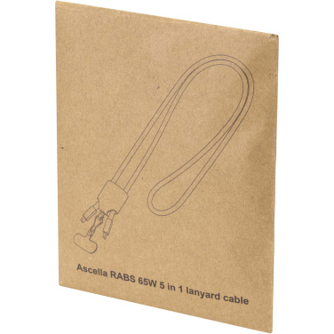 Logotrade promotional giveaway picture of: Ion 65W 5-in-1 recycled plastic lanyard charging cable