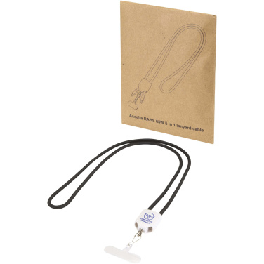 Logotrade promotional merchandise picture of: Ion 65W 5-in-1 recycled plastic lanyard charging cable