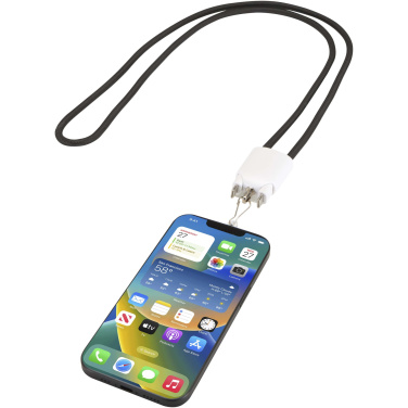 Logo trade advertising product photo of: Ion 65W 5-in-1 recycled plastic lanyard charging cable