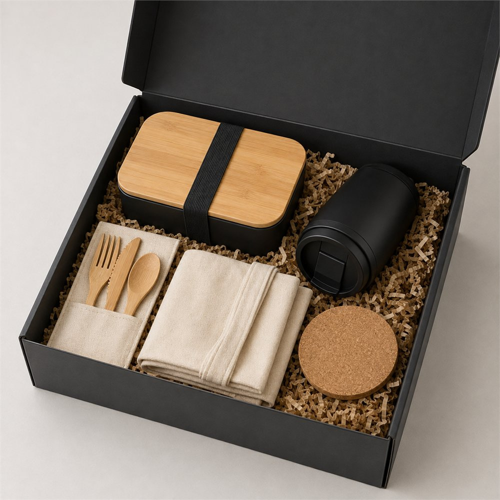 Good Lunch Break gift set with five products in a MAGIC L box