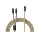 VINGA Baltimore silicone multi charging cable (C+2C), greige