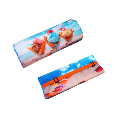 Cylindrical memory foam pillow with printed cover 40 × Ø15 cm