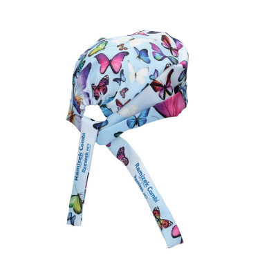 Medical scrub cap with sublimation print and logo