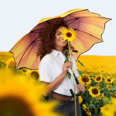 FARE® Motiv Patterned Automatic Umbrella with Your Logo, sunflower design – detail view 2