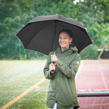 FARE® AC Automatic Umbrella with Reflective Piping and Fibreglass Shaft with Your Logo, black – detail view 2