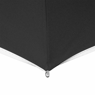 FARE® AC Automatic Umbrella with Reflective Piping and Fibreglass Shaft with Your Logo, black – detail view 6