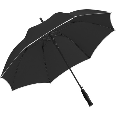 FARE® AC Automatic Umbrella with Reflective Piping and Fibreglass Shaft with Your Logo, black – detail view 7
