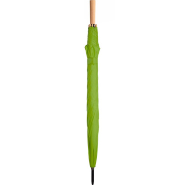 FARE ÖkoBrella Automatic Golf Umbrella with Recycled PET Cover and Wooden Handle with Your Logo, lime (waterSAVE®) – detail view 7