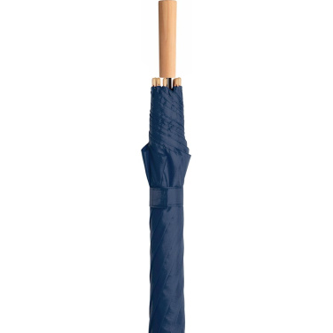 FARE ÖkoBrella Automatic Golf Umbrella with Recycled PET Cover and Wooden Handle with Your Logo, navy (waterSAVE®) – detail view 6