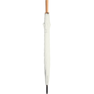 FARE ÖkoBrella Automatic Golf Umbrella with Recycled PET Cover and Wooden Handle with Your Logo, natural white (waterSAVE®) – detail view 7