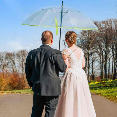 FARE® Pure Transparent Automatic Golf Umbrella with Your Logo, transparent-lime – detail view 8