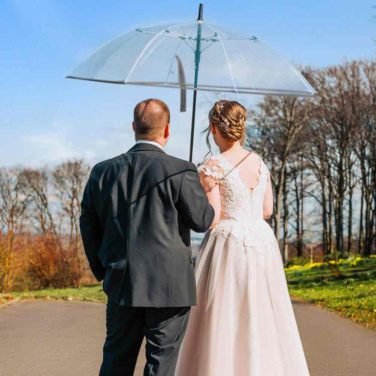 FARE® Pure Transparent Automatic Golf Umbrella with Your Logo, transparent-black – detail view 2