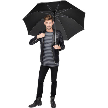 FARE® Style Automatic Golf Umbrella with Coloured Details with Your Logo, black-grey – detail view 4