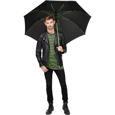 FARE® Style Automatic Golf Umbrella with Coloured Details with Your Logo, black-lime – detail view 3