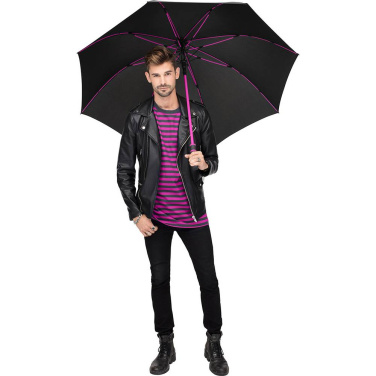 FARE® Style Automatic Golf Umbrella with Coloured Details with Your Logo, black-magenta – detail view 8