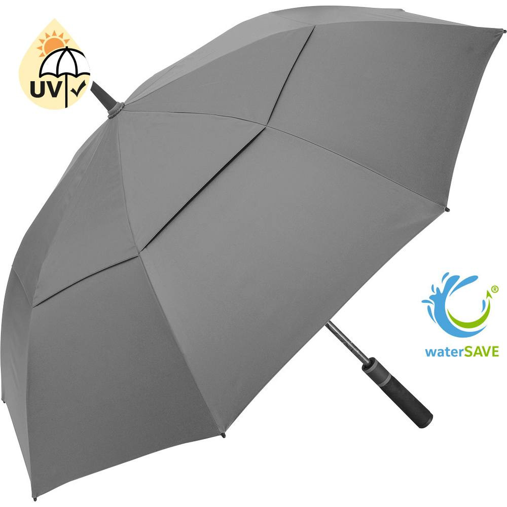 FARE® Doubleface XL Vent Two-Colour Vented Golf Umbrella with Your Logo, grey (waterSAVE®)/black – product photo