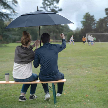 FARE® Doubleface XL Vent Two-Colour Vented Golf Umbrella with Your Logo, navy (waterSAVE®)/black – detail view 9