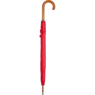 FARE Automatic Umbrella with Wooden Shaft with Your Logo, red – detail view 3