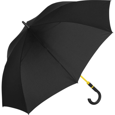 FARE® Style Midsize Automatic Umbrella with Coloured Details with Your Logo, black-yellow – detail view 9