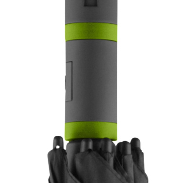 FARE® Style Midsize Automatic Umbrella with Coloured Details with Your Logo, black-lime – detail view 5