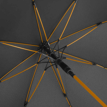FARE® Style Midsize Automatic Umbrella with Coloured Details with Your Logo, black-orange – detail view 6