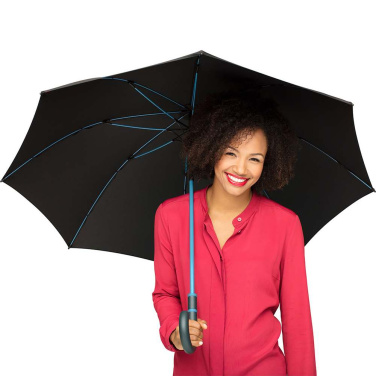 FARE® Style Midsize Automatic Umbrella with Coloured Details with Your Logo, black-petrol – detail view 9