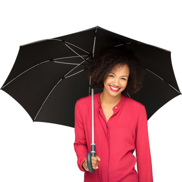 FARE® Style Midsize Automatic Umbrella with Coloured Details with Your Logo, black-white – detail view 3