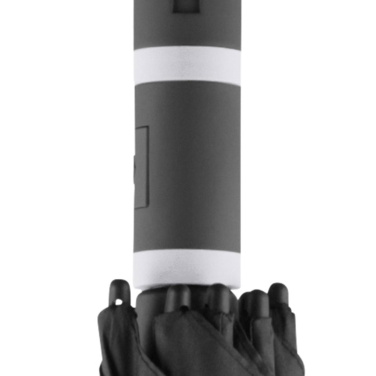 FARE® Style Midsize Automatic Umbrella with Coloured Details with Your Logo, black-white – detail view 6