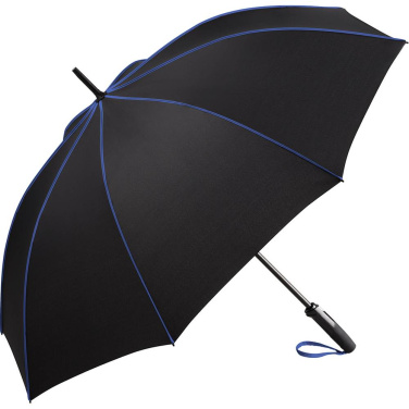 FARE® Seam Midsize Automatic Umbrella with Coloured Seams with Your Logo, black-euroblue – product photo