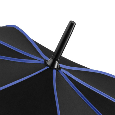FARE® Seam Midsize Automatic Umbrella with Coloured Seams with Your Logo, black-euroblue – detail view 7
