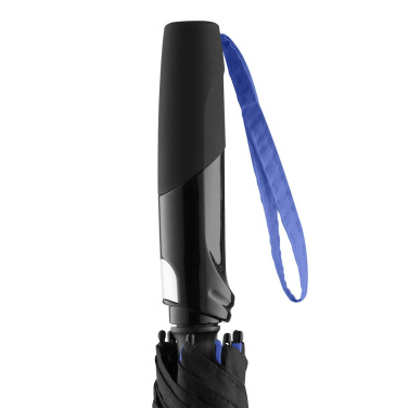 FARE® Seam Midsize Automatic Umbrella with Coloured Seams with Your Logo, black-euroblue – detail view 10
