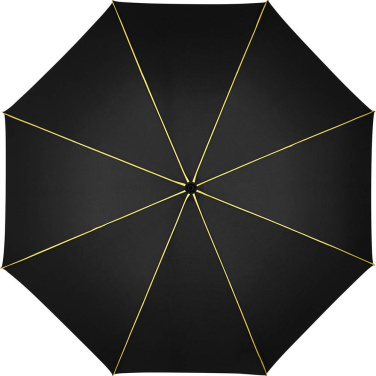 FARE® Seam Midsize Automatic Umbrella with Coloured Seams with Your Logo, black-yellow – detail view 2