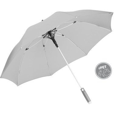 FARE® Whiteline Midsize Automatic Umbrella with White Details with Your Logo, light grey – product photo