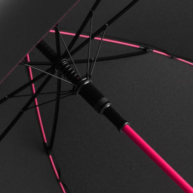 FARE® Colorline Automatic Umbrella with Coloured Ribs and Shaft with Your Logo, black-magenta – colour swatch