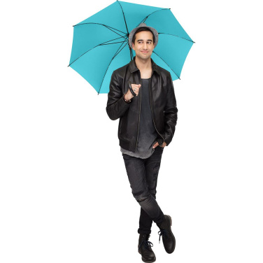 FARE Automatic Umbrella with Crook Handle 100 cm with Your Logo, petrol – detail view 9