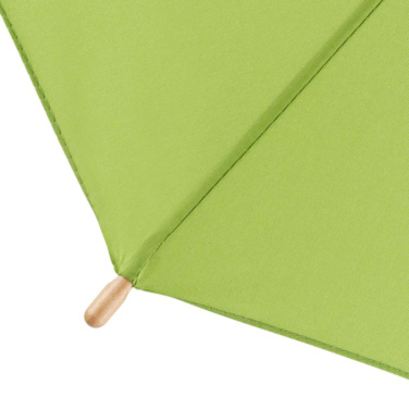 FARE ÖkoBrella Automatic Umbrella with Recycled PET Cover and Wooden Handle with Your Logo, lime (waterSAVE®) – detail view 4
