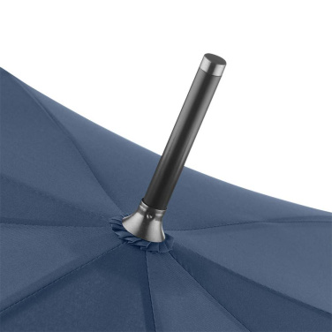 FARE ÖkoBrella Automatic Umbrella with Recycled PET Cover and Wooden Handle with Your Logo, navy (waterSAVE®) – detail view 5