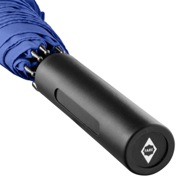 FARE Automatic Umbrella with Double Branding Area on Handle 105 cm with Your Logo, euroblue – detail view 5