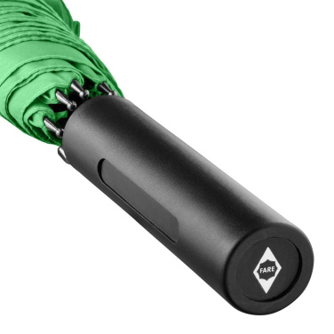 FARE Automatic Umbrella with Double Branding Area on Handle 105 cm with Your Logo, green – detail view 5