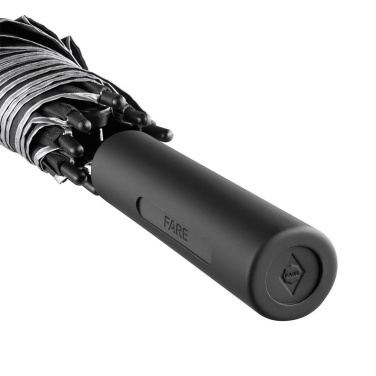 FARE® Doubleface Two-Colour Automatic Umbrella with Your Logo, black/silver – detail view 6