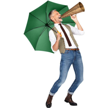 FARE Automatic Umbrella with Wooden Crook Handle with Your Logo, green – detail view 2
