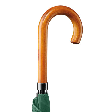 FARE Automatic Umbrella with Wooden Crook Handle with Your Logo, green – detail view 4