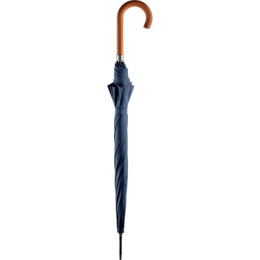 FARE Automatic Umbrella with Wooden Crook Handle with Your Logo, navy – detail view 3