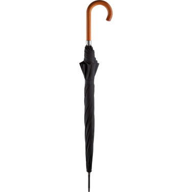 FARE Automatic Umbrella with Wooden Crook Handle with Your Logo, black – detail view 2