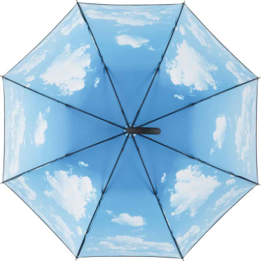 FARE® Impressions Automatic Umbrella with Colourful Inside Print with Your Logo, black/cloud design – detail view 2