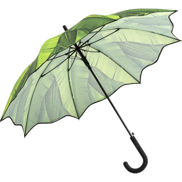 FARE® Motiv Patterned Automatic Umbrella with Your Logo, leaves design – detail view 3
