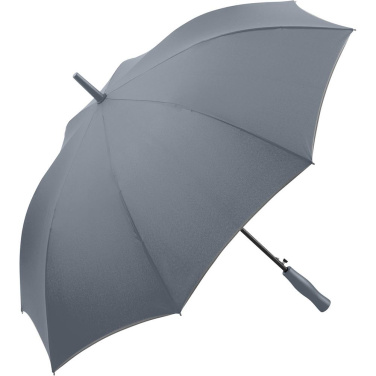 FARE® AC Automatic Umbrella with Reflective Piping and Fibreglass Shaft with Your Logo, grey – product photo