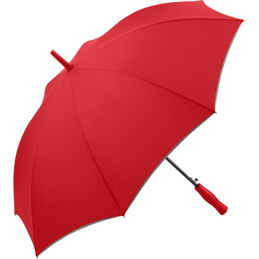 FARE® AC Automatic Umbrella with Reflective Piping and Fibreglass Shaft with Your Logo, red – product photo