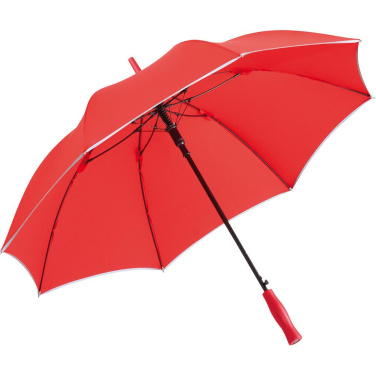 FARE® AC Automatic Umbrella with Reflective Piping and Fibreglass Shaft with Your Logo, red – detail view 2